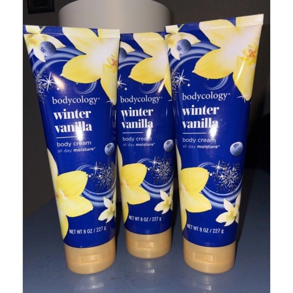 Lot of 3 Bodycology Winter Vanilla Body Cream Limited Edition 8 Oz Each